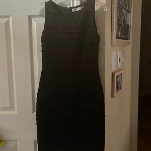 Calvin Klein black fitted dress.